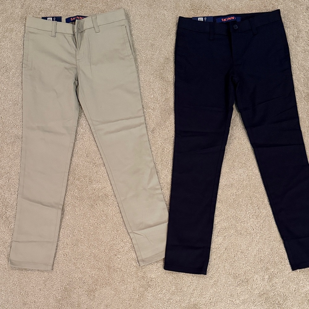 French Toast Kids Pants - tan and navy